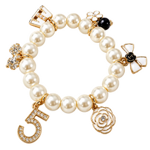 Load image into Gallery viewer, Handmade Pearl Number 5 Bracelet
