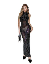 Load image into Gallery viewer, Sleeveless Crystal Turtleneck Dress
