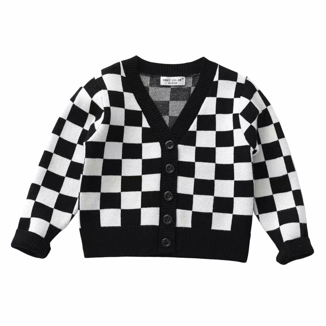 Checker Button Sweater