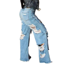 Load image into Gallery viewer, Ripped Wide-Leg Jeans
