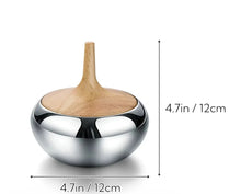 Load image into Gallery viewer, Oak Storage Metal Bowl with Lid
