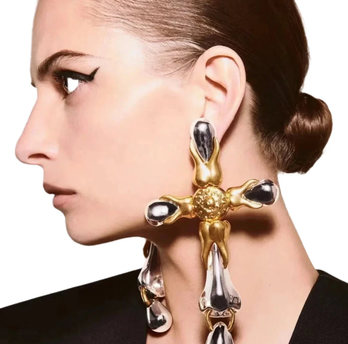 Abstract Cross Earrings | Modern Baby Las Vegas