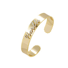 Load image into Gallery viewer, Diamond Name Cuff Bangle
