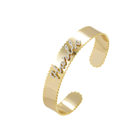 Diamond Name Cuff Bangle-Modern Baby Las Vegas