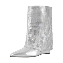 Load image into Gallery viewer, Fold Over Rhinestone Boots
