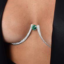 Load image into Gallery viewer, Green Crystal Chest Bracket Body Jewelry
