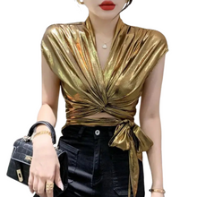 Load image into Gallery viewer, Metallic Wrap Top
