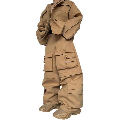 Multi-Pocket Detachable Wide-Leg Pants-Modern Baby Las Vegas