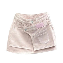 Load image into Gallery viewer, Patch Wrap Denim Skirt
