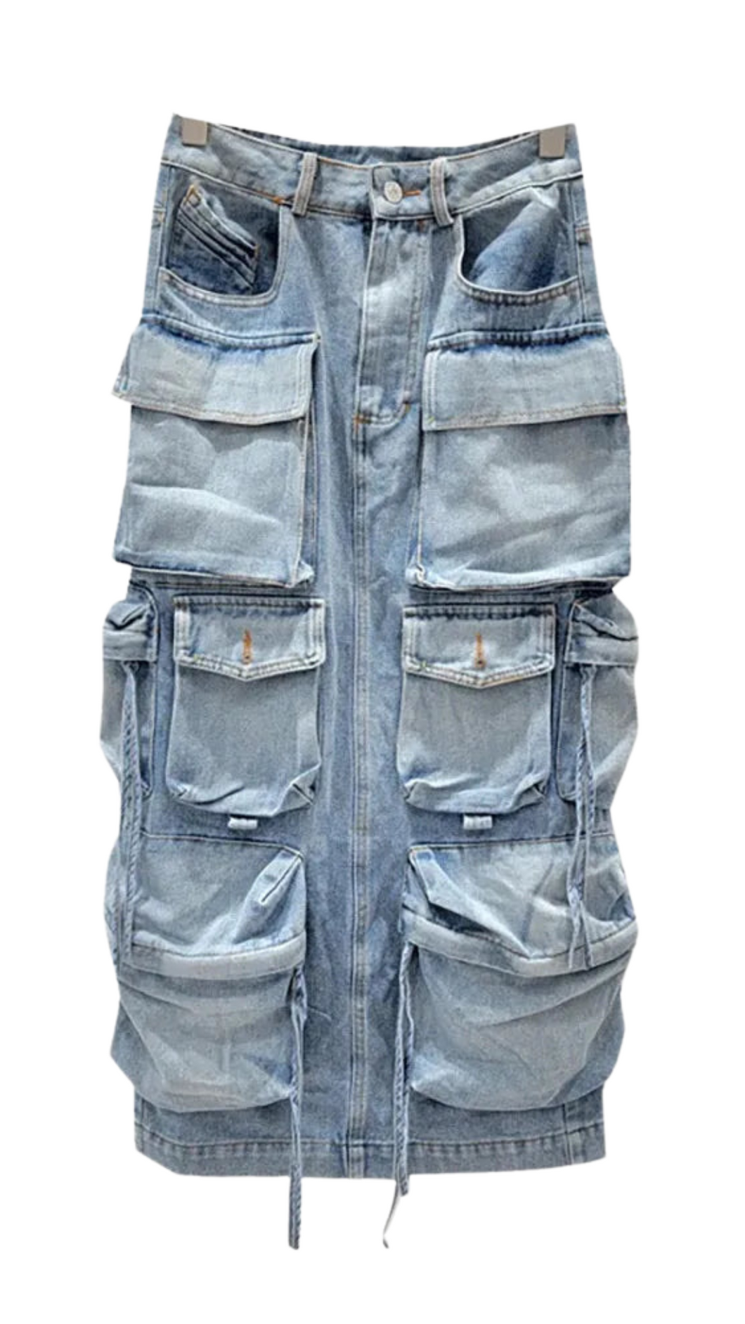 Denim Multi-Pocket Skirt