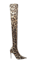 Load image into Gallery viewer, Over-The-Knee Snakeskin Leopard  Sock Boots
