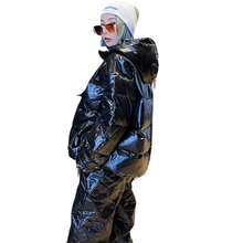 Load image into Gallery viewer, Glossy Puffer Pant Set
