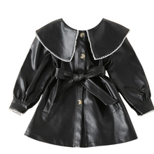 Load image into Gallery viewer, Belted Leather Lined Collar Dress | Modern Baby Las Vegas
