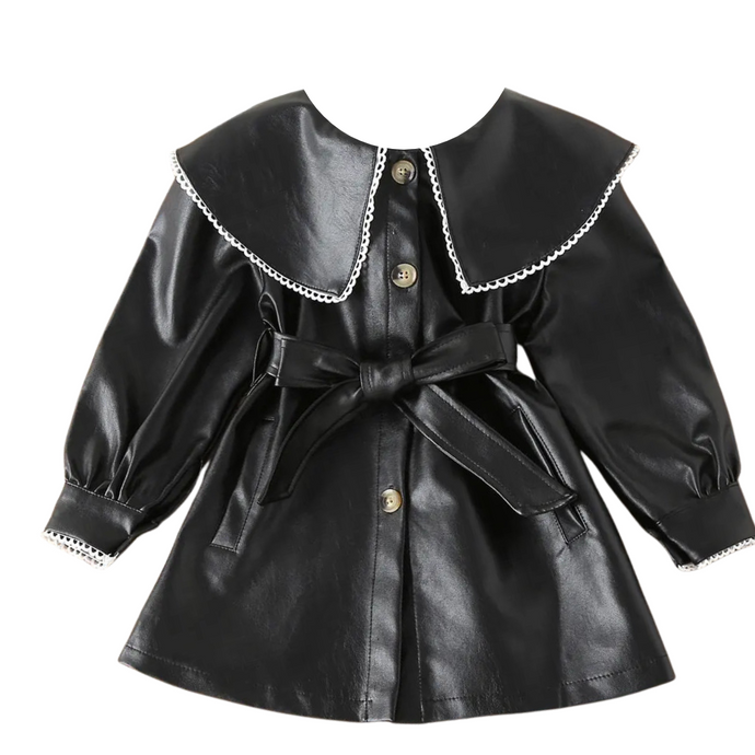 Belted Leather Lined Collar Dress | Modern Baby Las Vegas