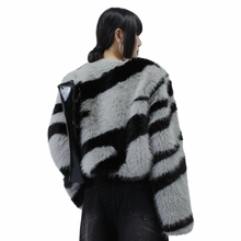 Load image into Gallery viewer, Striped Fur Coat
