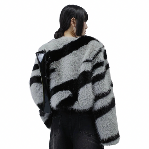 Striped Fur Coat-Modern Baby Las Vegas
