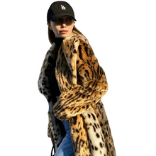 Load image into Gallery viewer, Leopard Faux Fur Coat
