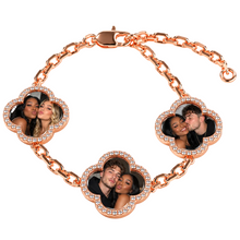 Load image into Gallery viewer, Clover Photo Diamond Chain Bracelet
