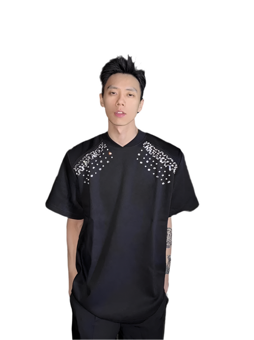 Crystal Shoulder T-Shirt-Modern Baby Las Vegas