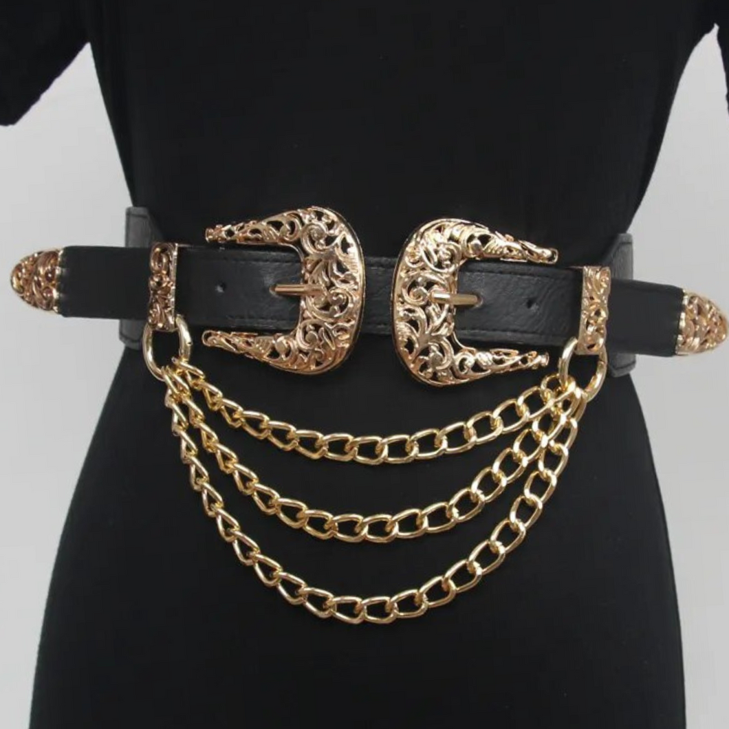 Gold Drip Chain Belt