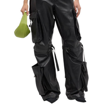 Load image into Gallery viewer, Pocket Leather Cargo Pants

