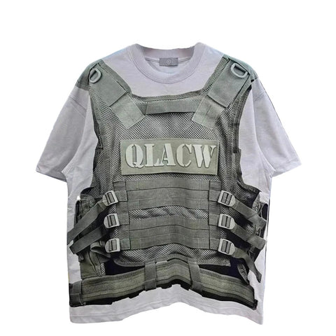 Green Vest Print T-Shirt