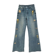 Load image into Gallery viewer, Gold Metal Accent Denim Jeans
