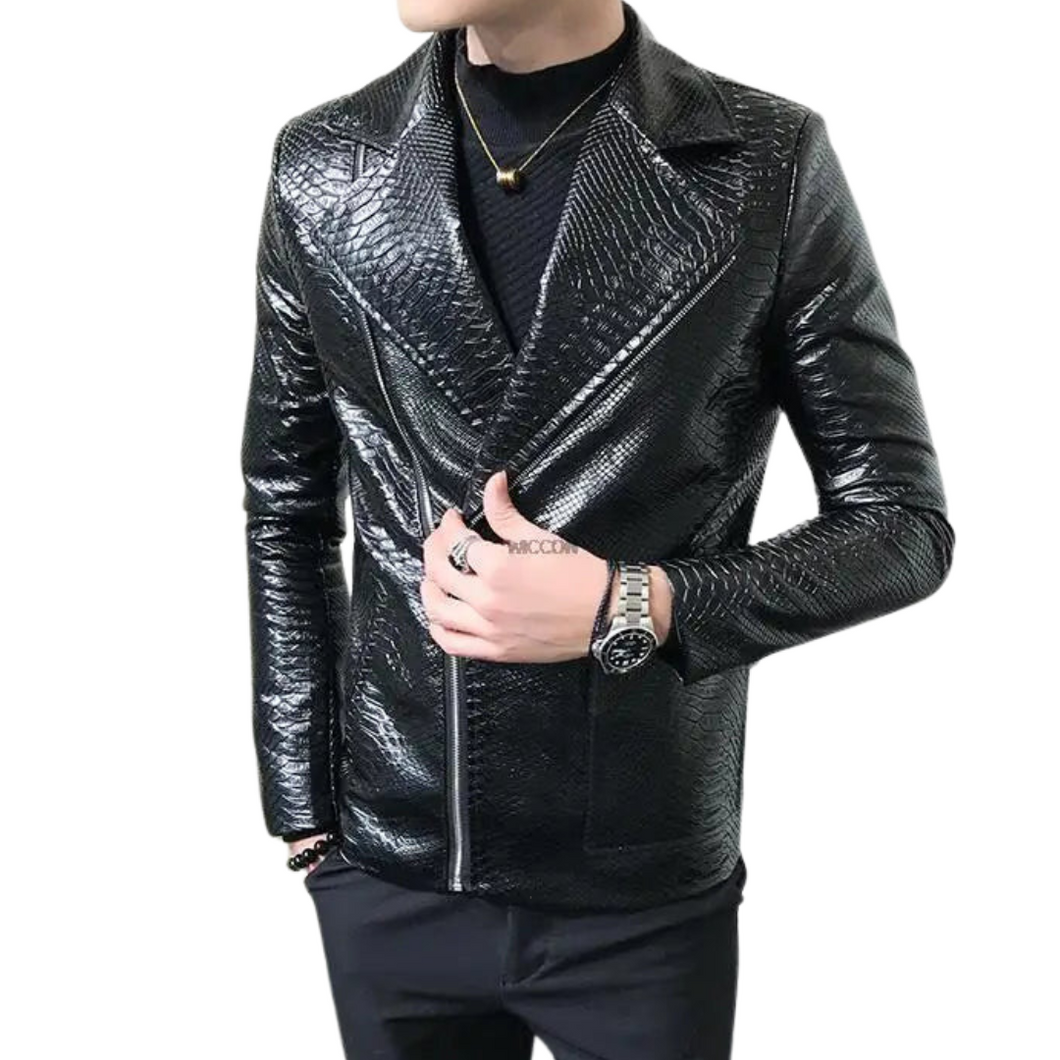 Croc Leather Jacket