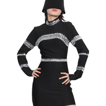 Load image into Gallery viewer, Crystal Striped Patry Dress
