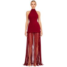 Load image into Gallery viewer, Halter Rope Fringe Dress
