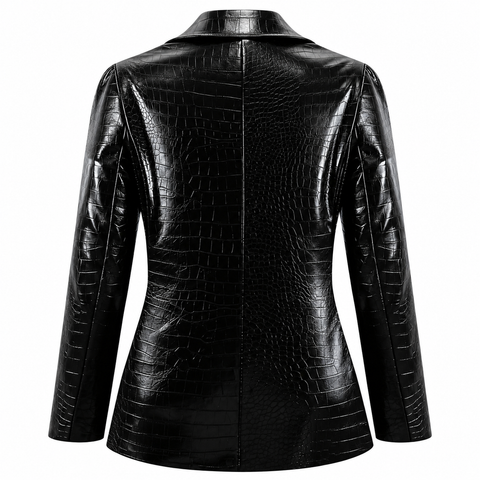 Croc Leather Blazer
