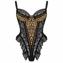 Load image into Gallery viewer, Leopard Lace Patch Bodysuit
