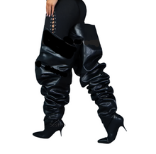 Load image into Gallery viewer, High Scrunch Leather Boots
