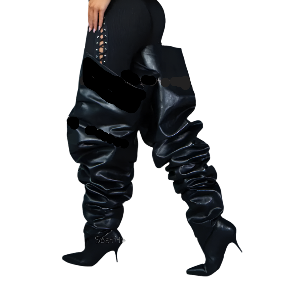 High Scrunch Leather Boots