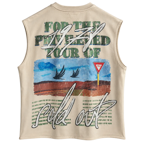 Sleeveless Crystal Graphic Top