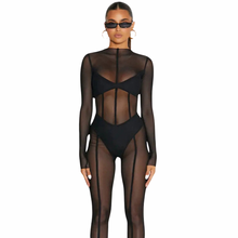 Load image into Gallery viewer, Striped Mesh Jumpsuit

