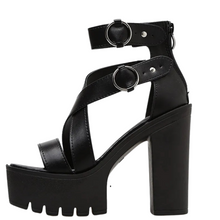 Load image into Gallery viewer, Double-Buckle Platform Sandals
