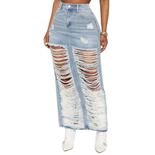 Load image into Gallery viewer, Hollow Out Jean Skirt
