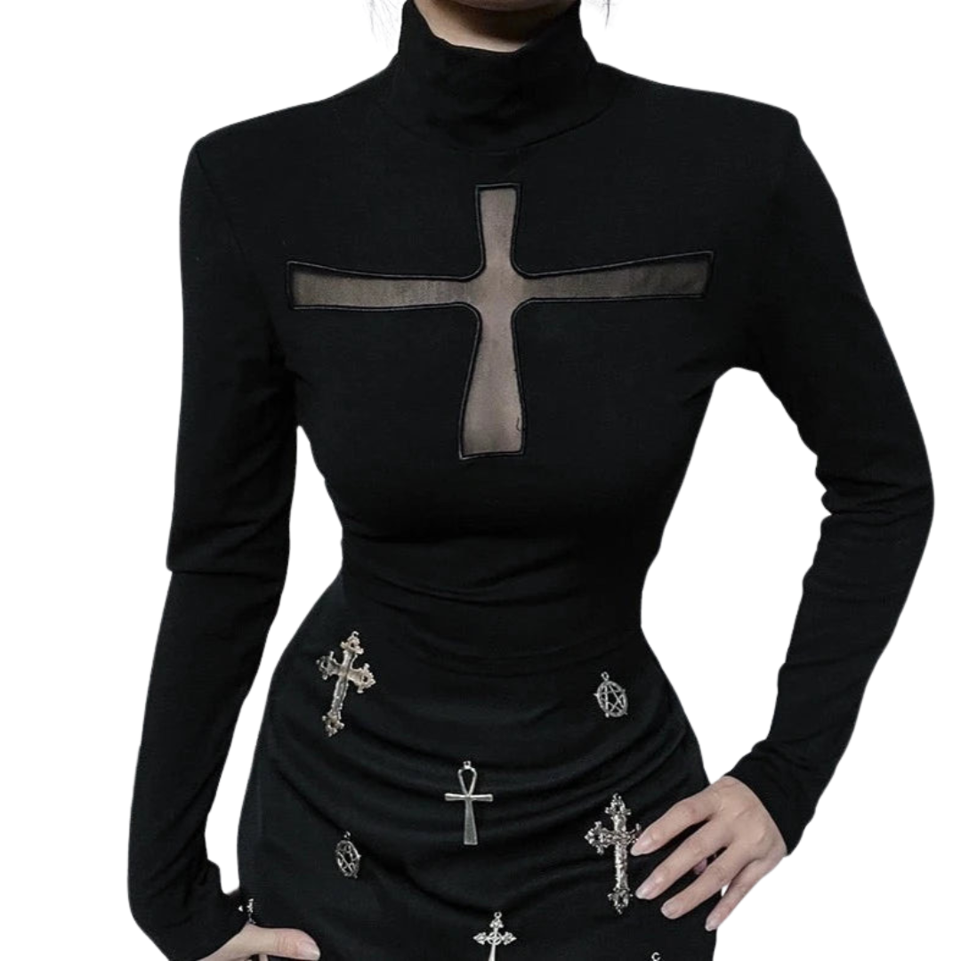 Cross String Top Mesh Cross Top