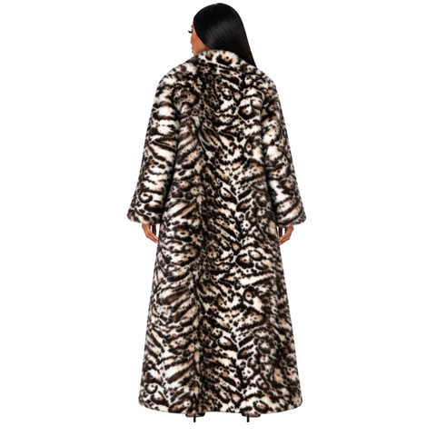 Leopard Print Fur Coat
