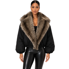 Load image into Gallery viewer, Fur Collar Bomber Jacket
