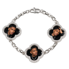 Load image into Gallery viewer, Clover Photo Diamond Chain Bracelet
