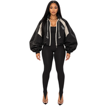 Load image into Gallery viewer, Cropped Zipper Windbreaker Jacket
