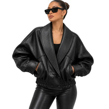Load image into Gallery viewer, Button Leather  Jacket
