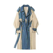 Load image into Gallery viewer, Denim Patch Trench Coat
