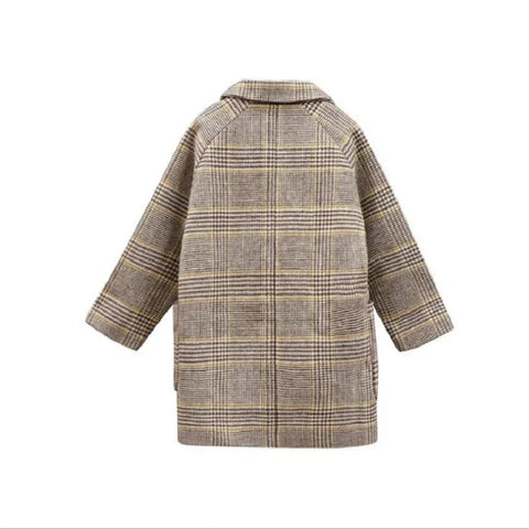 Plaid Button Blazer Jacket-Modern Baby Las Vegas