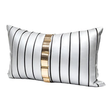 Load image into Gallery viewer, Gold Metal Striped Throw Pillow
