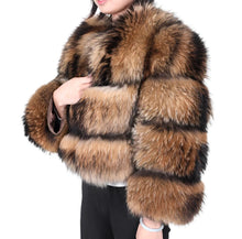 Load image into Gallery viewer, Blocked Fur Coat
