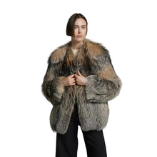 Load image into Gallery viewer, Tan Collar Fur Coat
