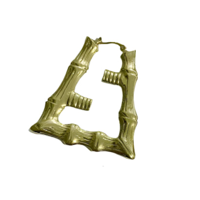 Letter F Bamboo Hoop Earrings-Modern Baby Las Vegas